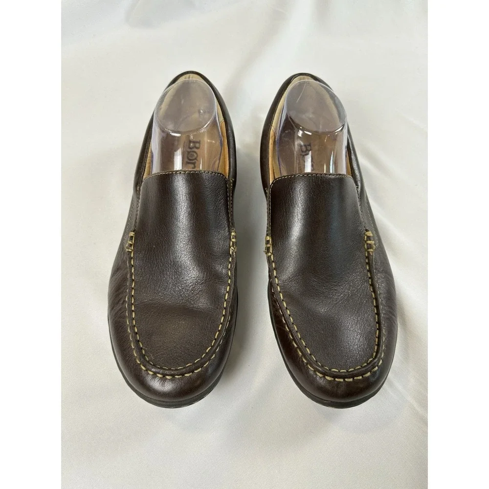 Born Brompton II Classic Dark Mahogany‎ Brown Leather Comfort Loafers Size 10